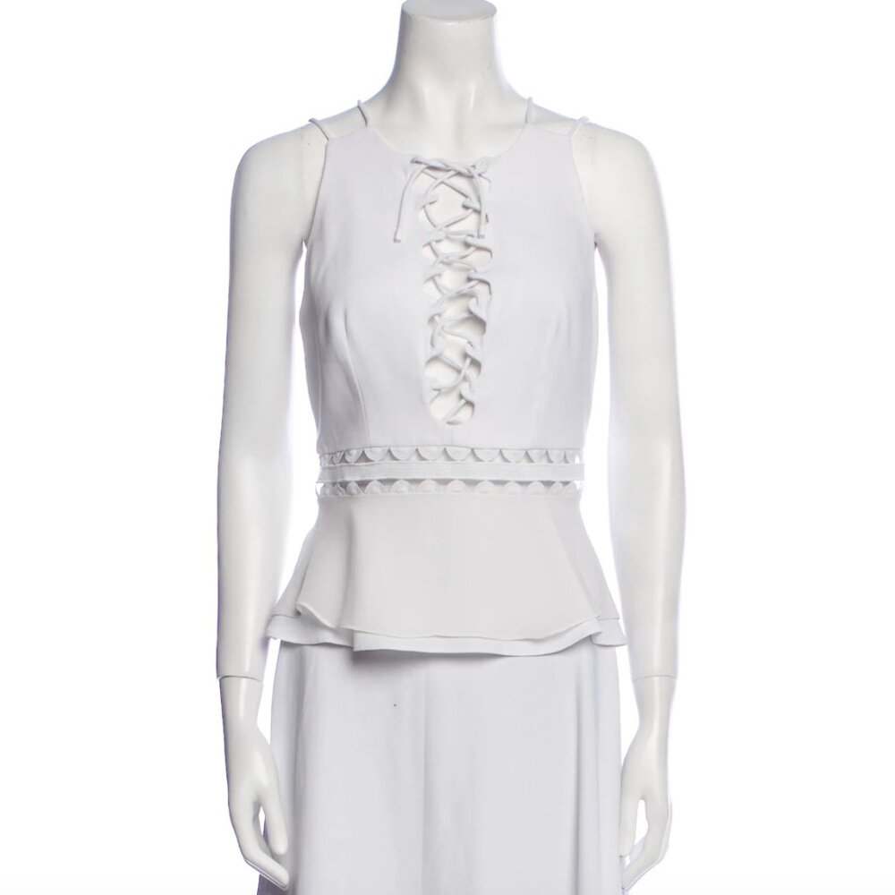 Jonathan Simkhai White Peplum Top